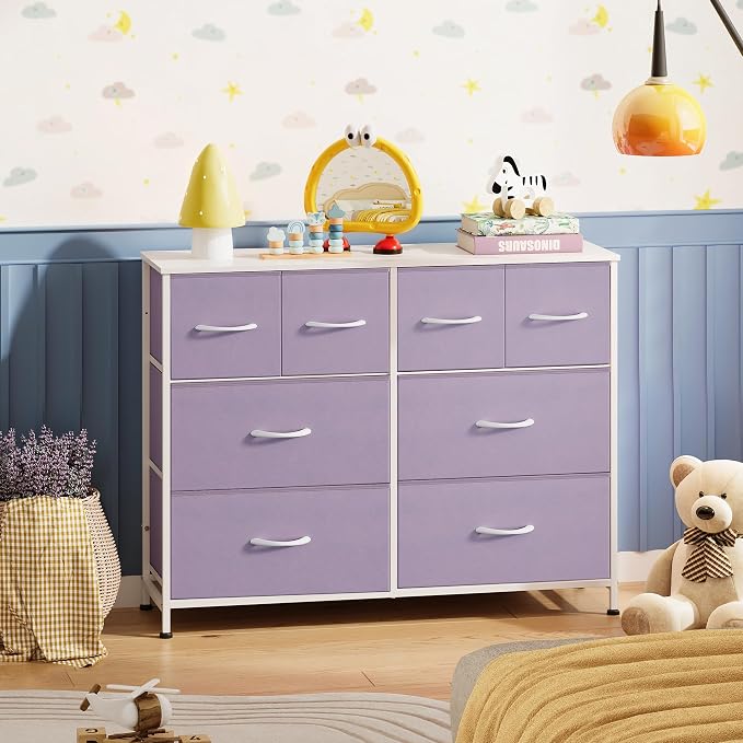 WLIVE Dresser for Bedroom with 8 Drawers, Wide Fabric Dresser for Storage and - Image 8