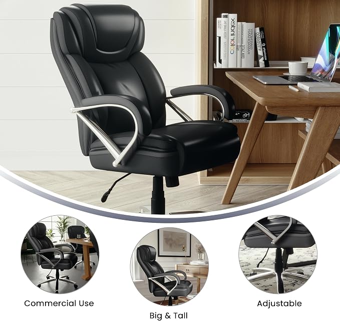 Flash Furniture HERCULES Series Big & Tall 500 lb. Rated Black LeatherSoft - Image 5