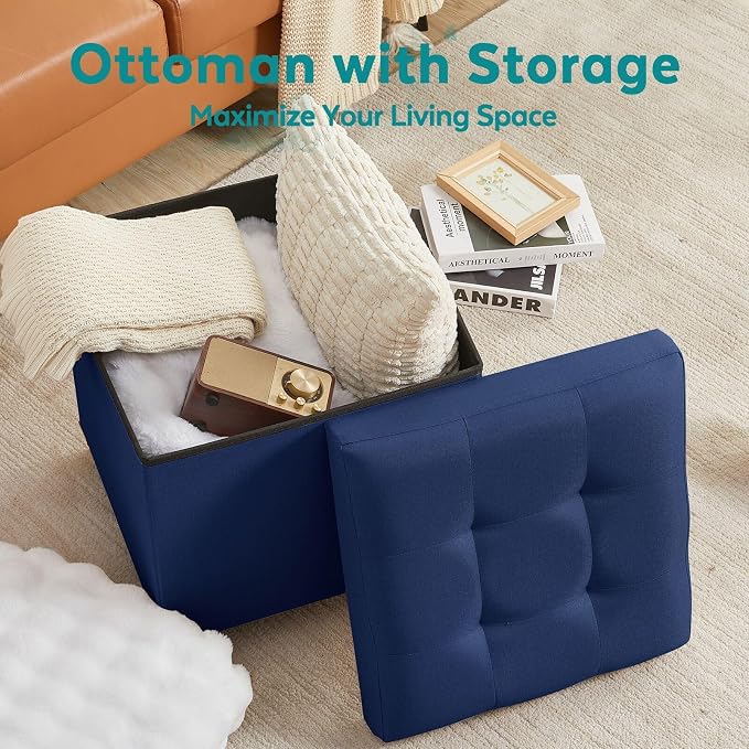 BRIAN & DANY Ottoman with Storage, Square Storage Ottoman - Image 6