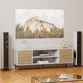 JUMMICO TV Stand for 65 Inch TV, Mid Century Modern TV Stand, Entertainment by JUMMICO