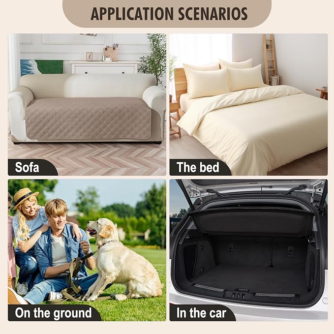 Genina Waterproof Couch Cover, Washable Anti-Slip 67 inch Sofa Covers - Image 6