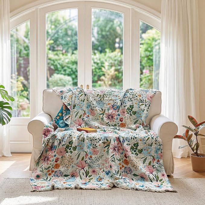 LUTBM Boho Throw Blanket for Couch Sofa Chair Cotton Summer Blankets for - Image 4