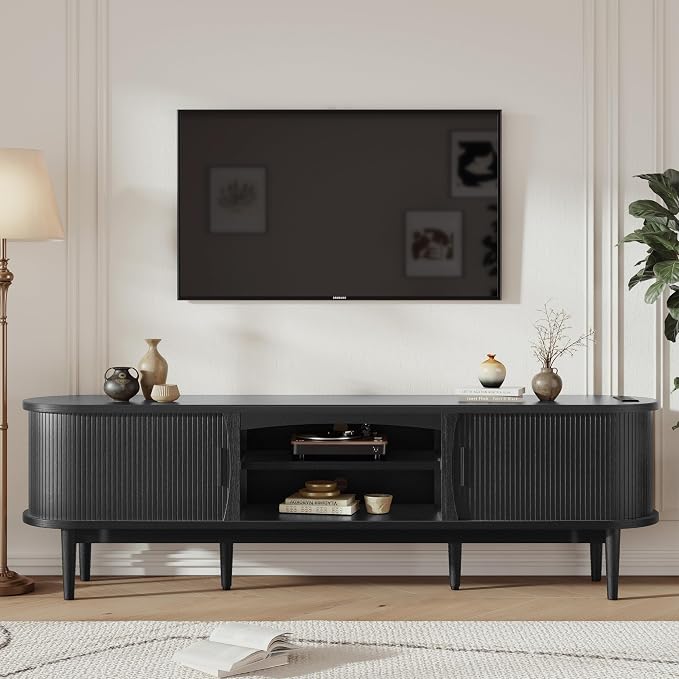 Decofy Mid Century TV Stand for TVs up to 90 Inches, Entertainment Center by Decofy