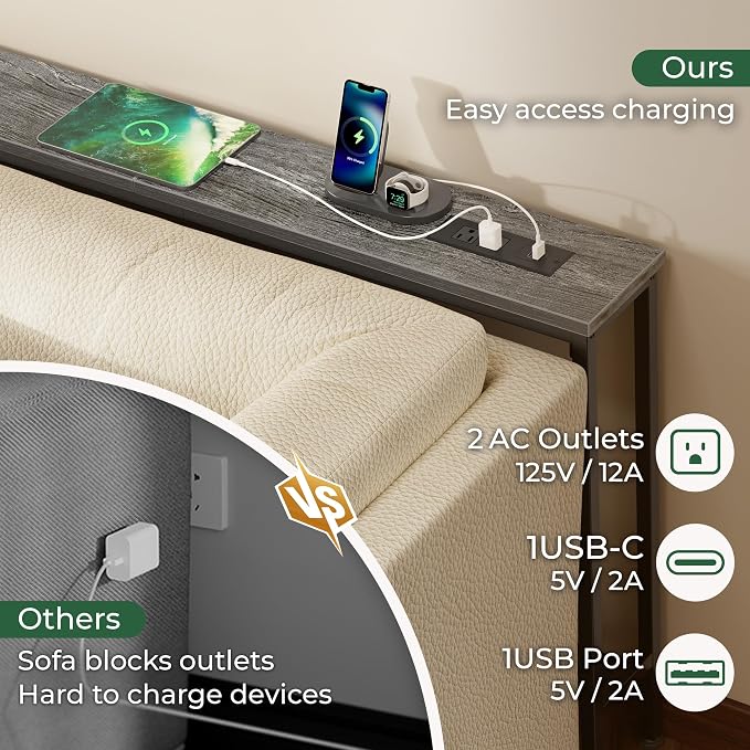 SUPERJARE 110.2 Inch Sofa Table - Image 5