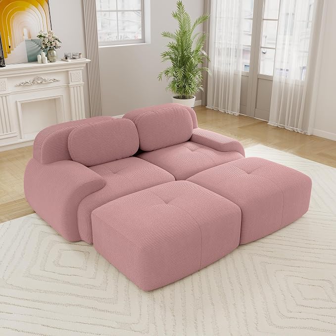 Boneless Sectional Couch, No Assembly Required, 81.8” U Shaped Modular Cloud by ModonChicSofasCouches