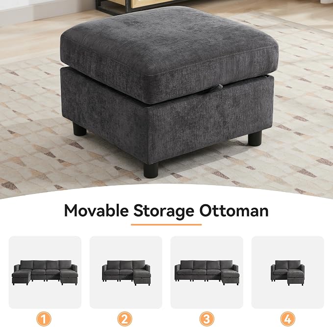 WUTUTUEE 58”Modular Sectional Loveseat Sofa - Image 7
