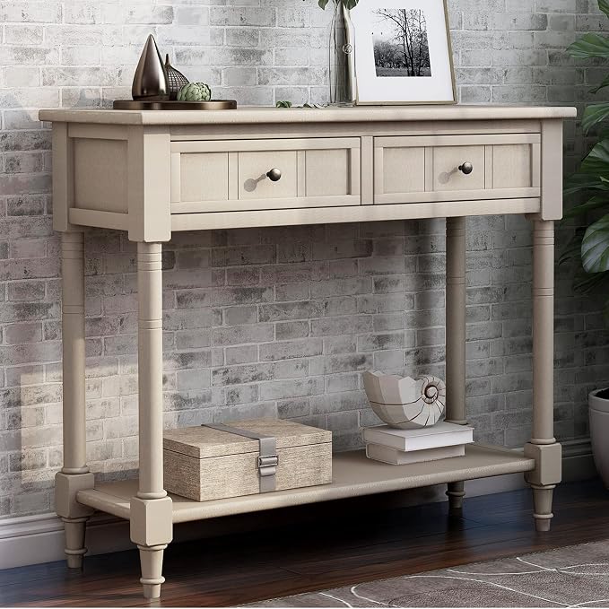 Merax Wood Sofa Table Console Table, Entryway Table Traditional Design - Image 3