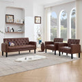 TYBOATLE 62" W Leather Loveseat w/Chairs, 3 Piece Sofa Sets by TYBOATLE