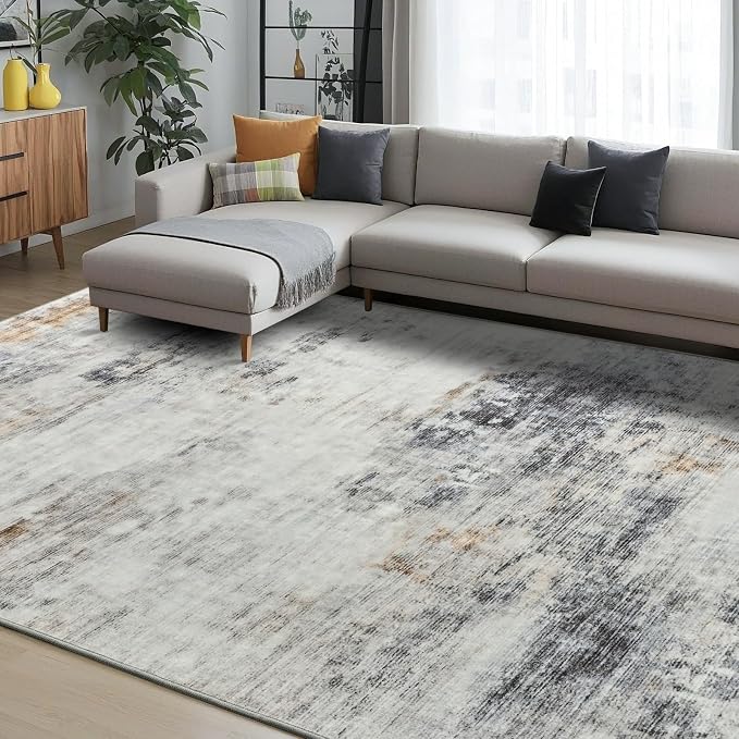 Toneed Abstract Area Rug 8x10 Modern Washable Rug Soft Non Slip Rug Low Pile - Image 2