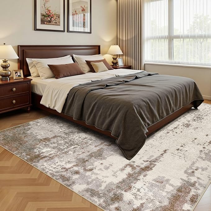 UERMEI Area Rug Living Room Rugs-Washable Neutral Modern Abstract Soft Thin - Image 3