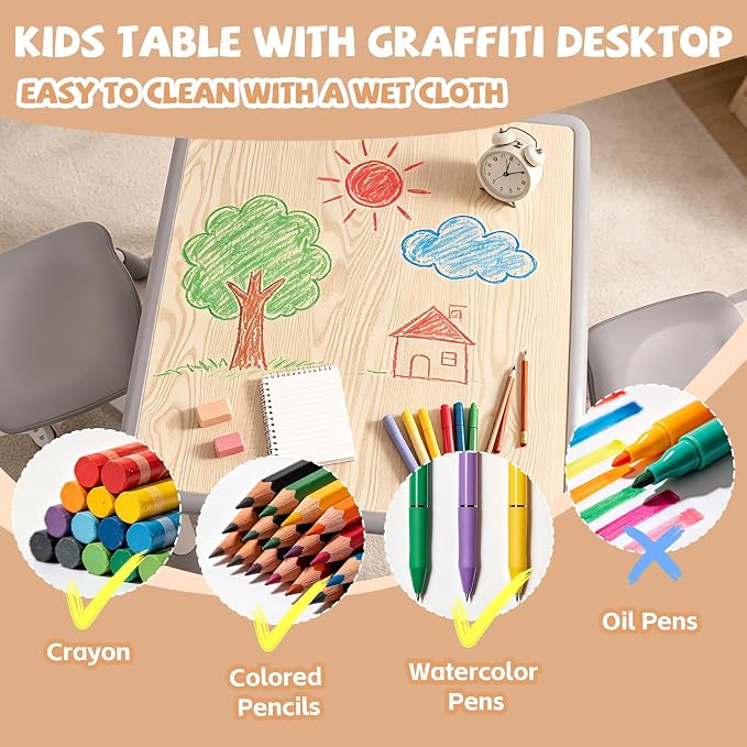 Pterying Kids Table and Chairs Set - Image 5