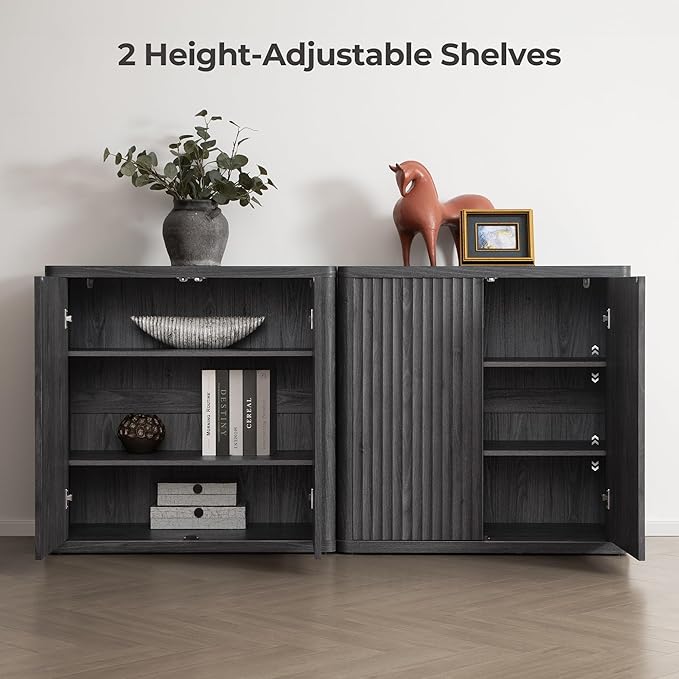 SICOTAS Buffet Cabinet with Storage 34.6" Sideboard Accent Modern Credenza with - Image 5