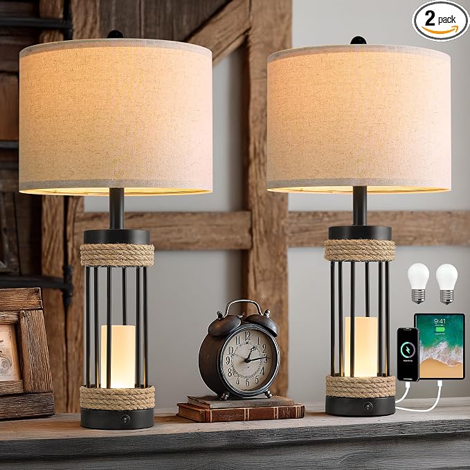 OYEARS 25" Table Lamps Set of 2 by OYEARS