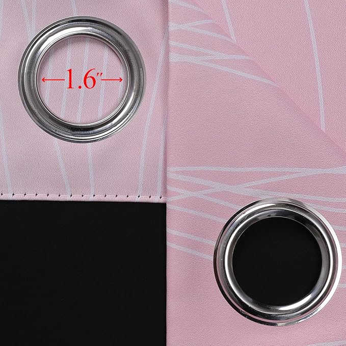 Estelar Textiler Pink and Teal Blackout Curtains 45 Inch Length, Full Light - Image 7