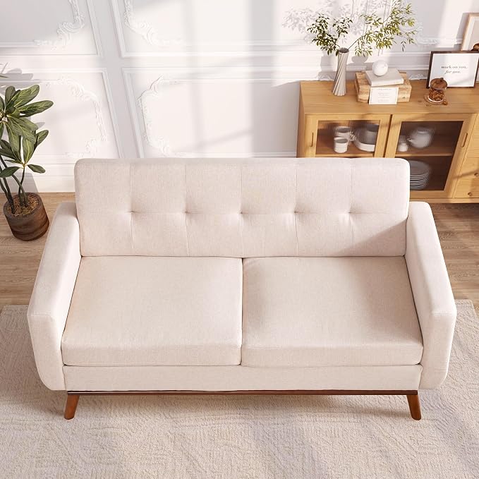 Kingfun 65" W Loveseat Sofa, Mid Century Modern Decor Love Seat Couches - Image 5