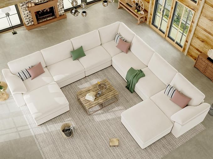 EASE MOOSE Oversized Sectional Modular Sofa，Comfty U Shape Sectional FSC - Image 4
