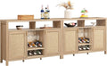 SICOTAS Rattan Coffee Bar Cabinet, Farmhouse Liquor Cabinet by SICOTAS