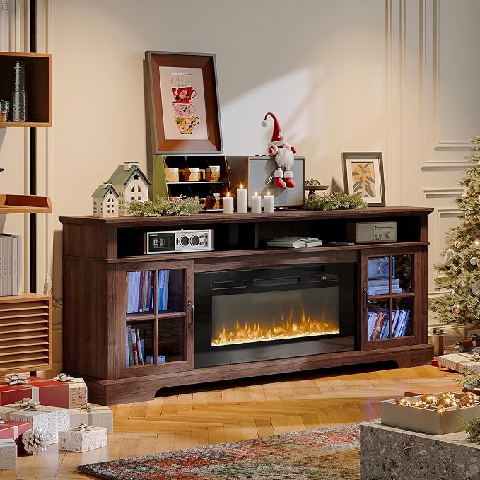 70" Farmhouse TV Stand with 36" Fireplace - Image 8