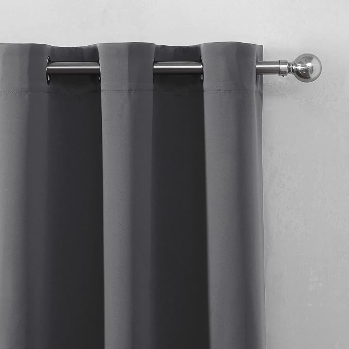 LEMOMO Grey Blackout Curtains/52 x 108 Inch/Set of 2 Panels Thermal Insulated - Image 7