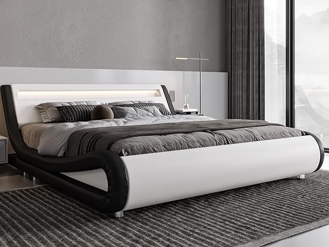 Allewie Full Size LED Platform Bed Frame by Allewie