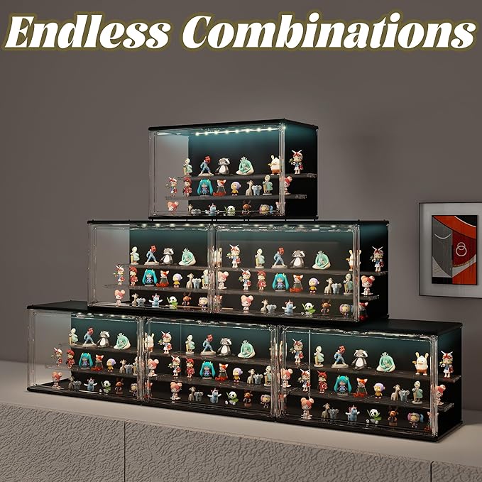 Clear Display Case for Collectibles, 3-Tier Adjustable Figure Display Case - Image 5