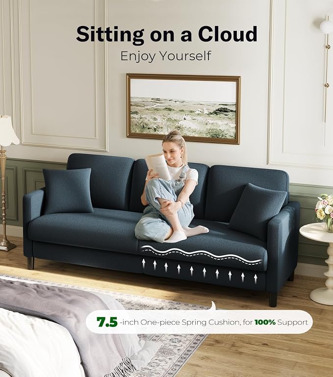 Welzona 83" Couches for Living Room, Teddy Sofa Couch, Comfy Sofas for Living - Image 3
