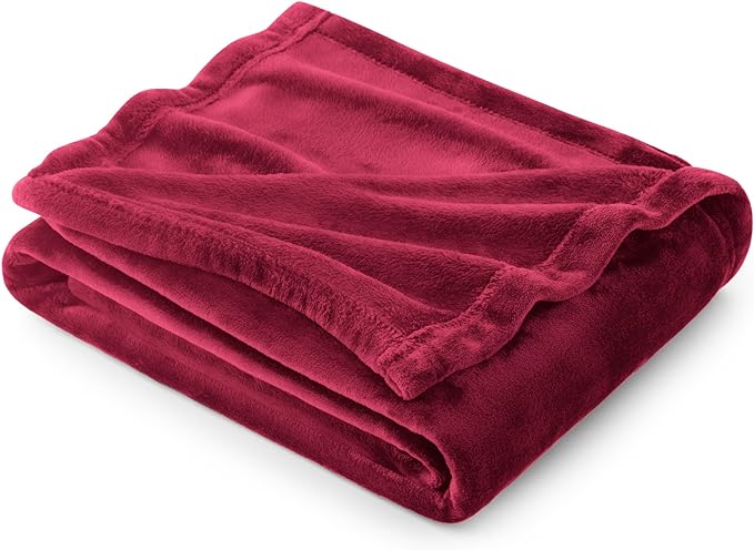 Bedsure GentleSoft Fleece Throw Blanket Red by BEDSURE