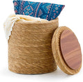 Wimarsbon Round Pouf Ottomans, Handwoven Natural Water Hyacinth Seagrass Pouffe by Wimarsbon