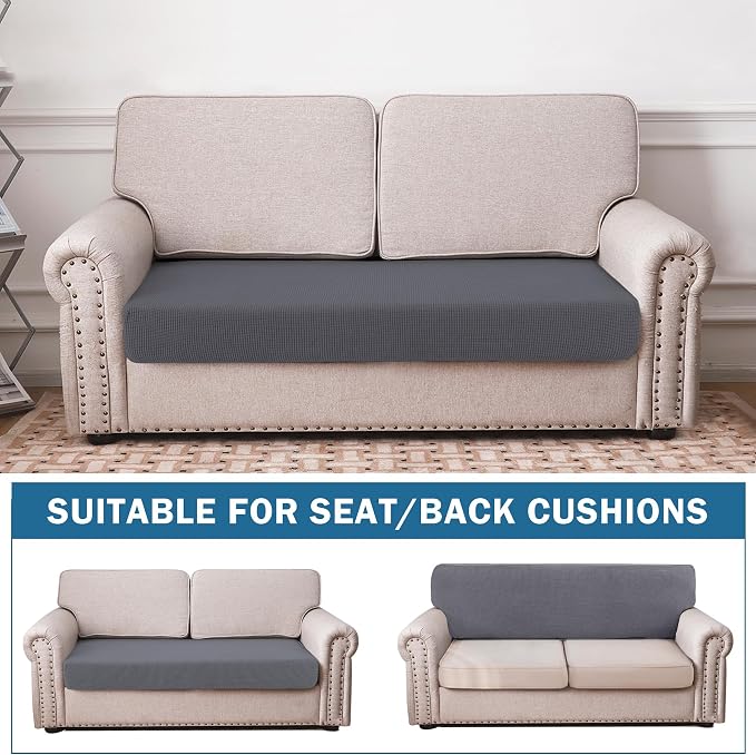 Water Repellent Couch Cushion Cover Loveseat Cover, Stretch Sectional Sofa Seat - Image 2