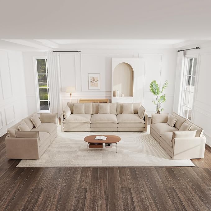 mikibama Luxury Oversized 3 Piece Sofa Set, 2 Pieces of 2 Seater and 1 Piece of - Image 6