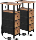 LOAKEKEL Narrow End Tables Living Room Set of 2 by LOAKEKEL