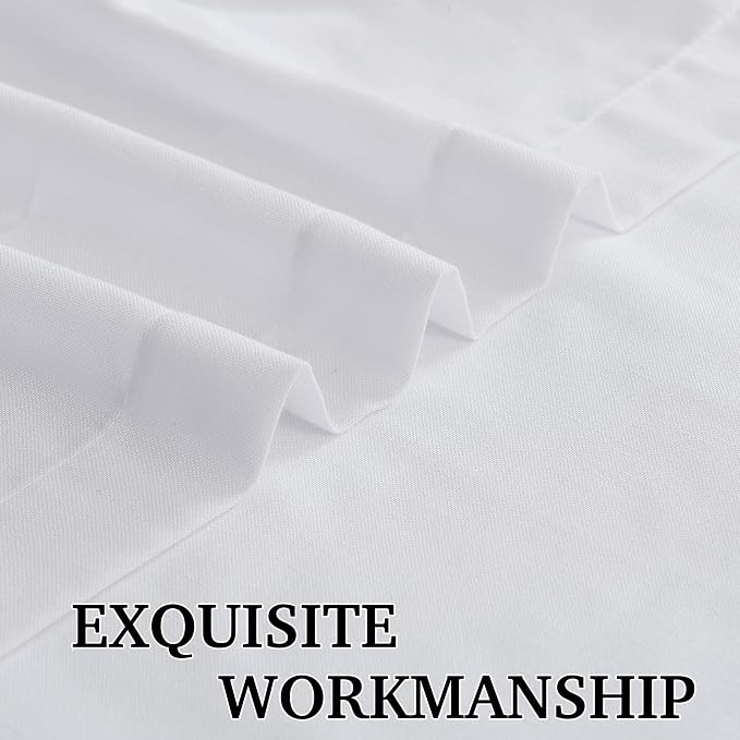 RYB HOME Living Room Curtains Linen Sheer, Light Filtering White Linen Curtains - Image 4