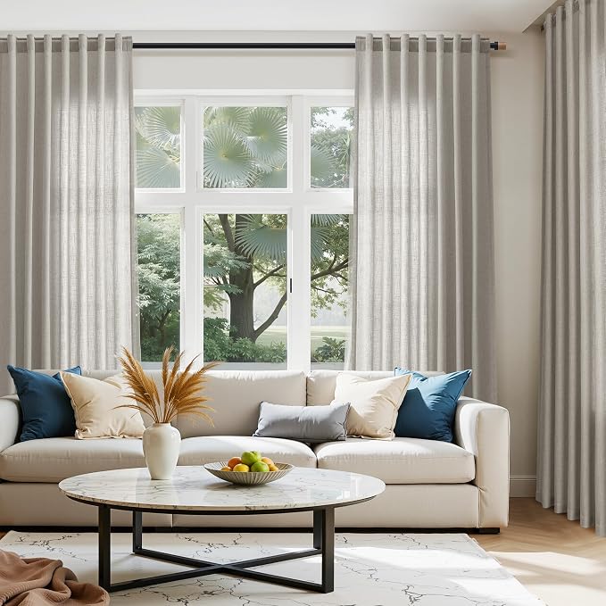 Silver Grey Linen Curtains 72 Inch Length - Image 5