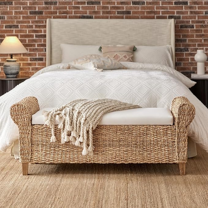 HULALA HOME Rattan Storage Bench by HULALAHOME