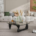 EASYSOUL Modern Glass Coffee Table, 32.68" D x 22.44" W x 15.75" H, Abstract by EASYSOUL