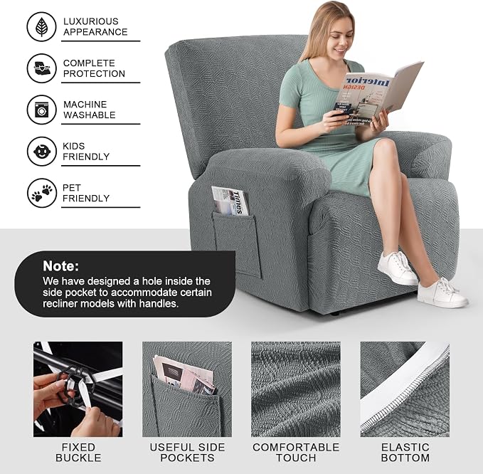Timeles Recliner Covers Extra Wide Recliner Chair Cover Reclining Sofa - Image 3