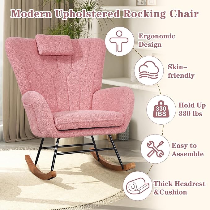 VECELO Rocking Chair Nursery - Image 4