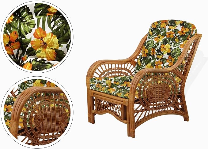 Malibu Lounge Living Accent Armchair Natural Rattan Wicker Handmade Design - Image 3