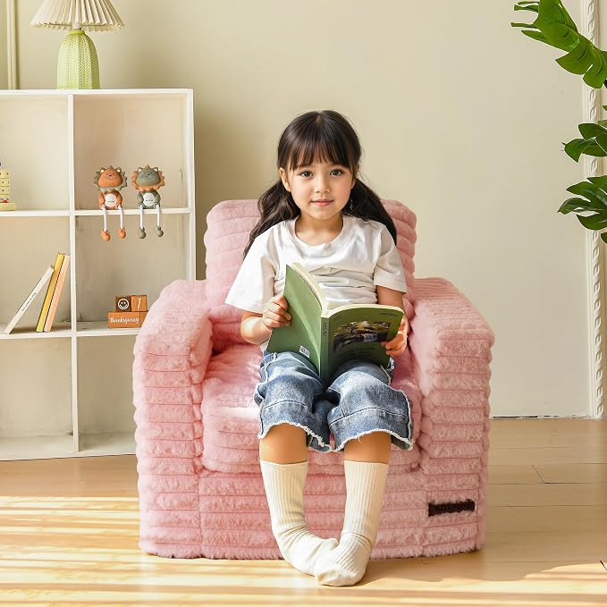 MAXYOYO Kids Bean Bag Chair, Comfy Faux Fur Bean Bag Sofa - Image 3
