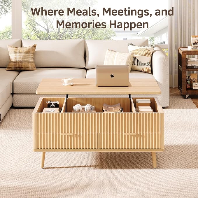 Lift Top Coffee Table with Storage - Image 6