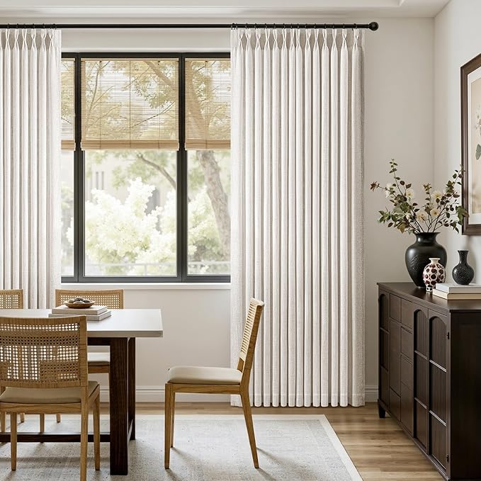 MIULEE Extra Wide 60 Inch Width Pinch Pleated Thick Linen Curtains 90 Inches - Image 5