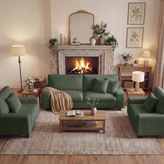 DOPEDIO Modern Living Room Sofa Set, 71.25" Chenille Loveseat by DOPEDIO
