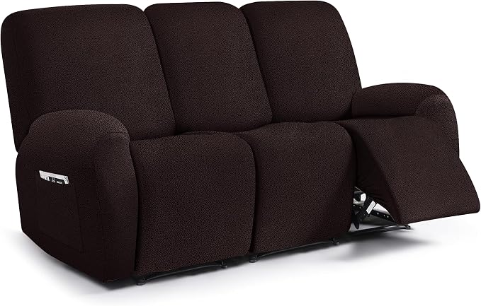 ANARACHON Leather Look Recliner Couch Cover, 8-Pieces Stretch Recliner Sofa by ANARACHON