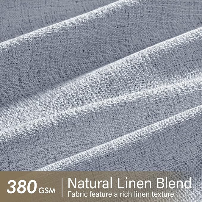 MIULEE Pinch Pleated Thick Linen Curtains 108 Inches Length 2 Panels - Image 4