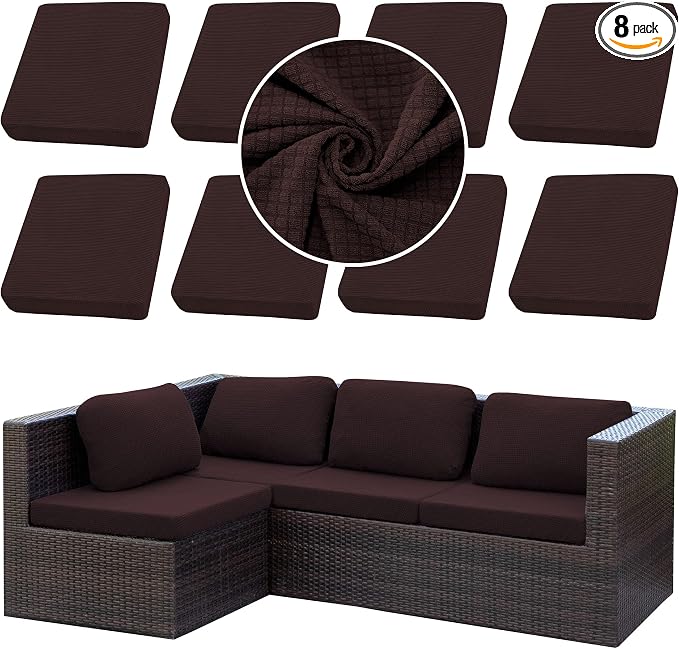 Outdoor Cushion Covers Set, Replacement by SUKAIKEQA