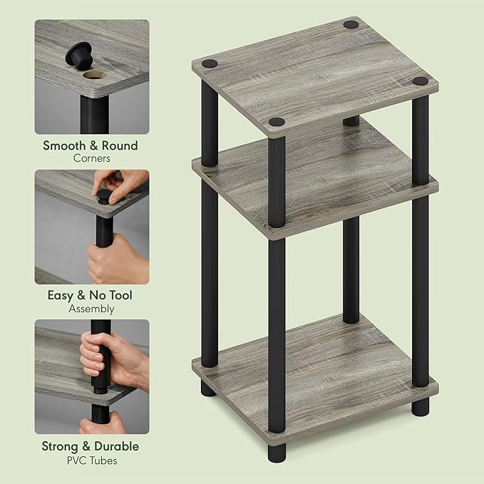 Furinno Turn-N-Tube Side Table, 3-Tier End Table - Image 5