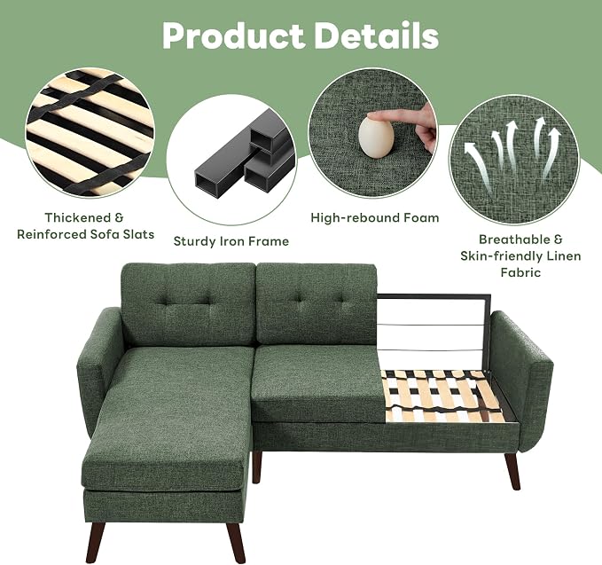 Tbfit L Shaped Couch Sofa, 3 Seater Sofas - Image 6