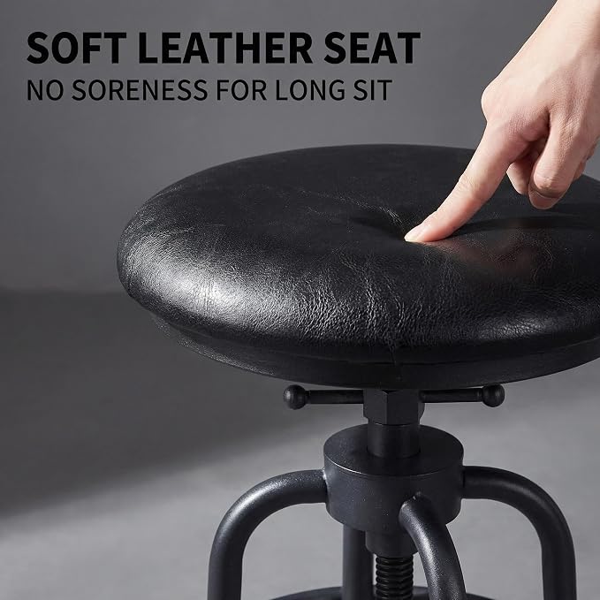 Industrial Vintage Counter Stool, Kitchen Counter Height Adjustable Swivel Chair - Image 6