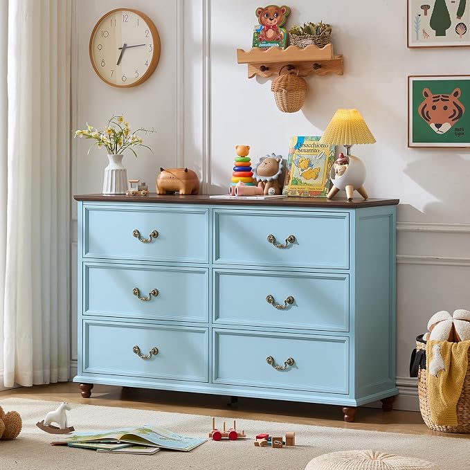Joaxswe Farmhouse 6 Drawers Dresser - Image 4