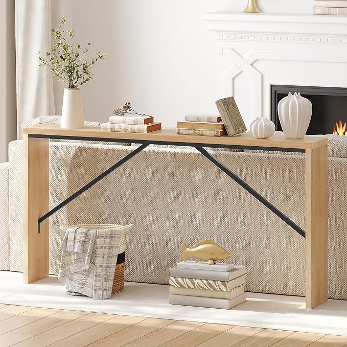 MAHANCRIS Console Table, 62.2" Long Sofa Table Behind Couch, Narrow Entryway - Image 4